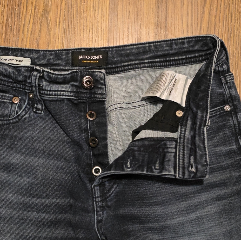 Jack & Jones Mike Jeans Mens 29x30 Comfort Fit Indigo Knit Button Fly Turkey A2 - Picture 5 of 14
